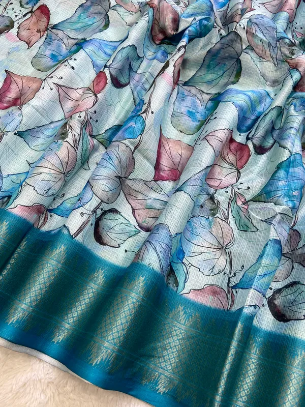 Neelima_Rama_Green_–_Aesthetic_Edit_for_You_|_Soft_Kota_Saree_with_Print,_Pallu_&_Contrast_Print_Blouse_with_Tassels