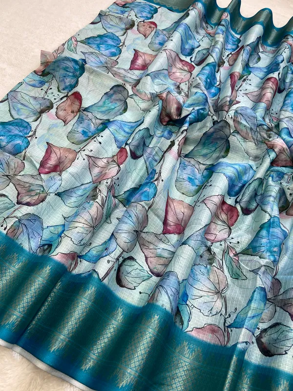 Neelima_Rama_Green_–_Aesthetic_Edit_for_You_|_Soft_Kota_Saree_with_Print,_Pallu_&_Contrast_Print_Blouse_with_Tassels