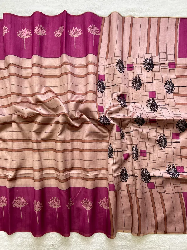 Tashi_Pink_–_Auspicious_Navratri_Special_|_Soft_Tussar_Silk_Saree_with_Digital_Print,_Border_&_Contrast_Print_Blouse_with_Tassels