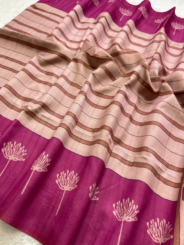 Tashi_Pink_–_Auspicious_Navratri_Special_|_Soft_Tussar_Silk_Saree_with_Digital_Print,_Border_&_Contrast_Print_Blouse_with_Tassels