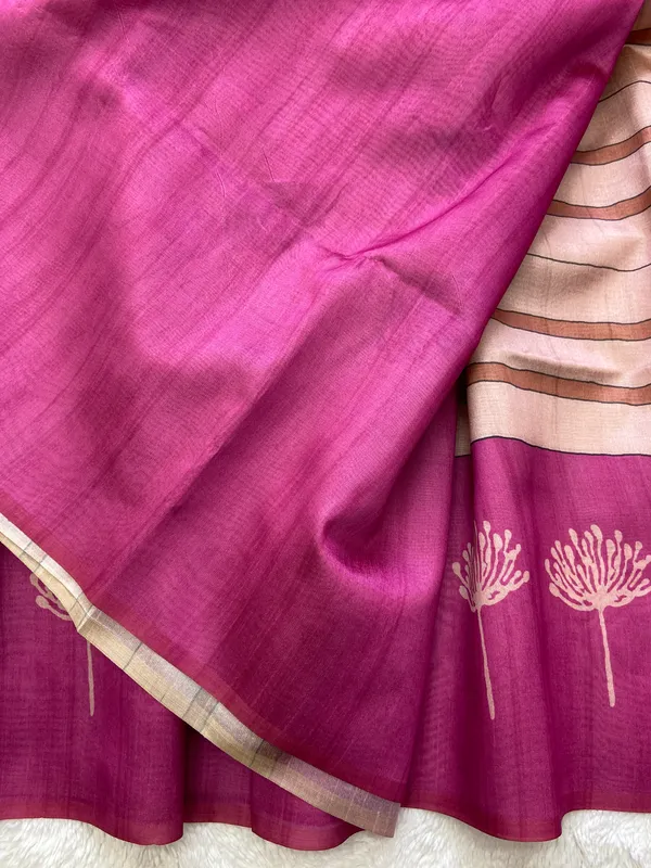 Tashi_Pink_–_Auspicious_Navratri_Special_|_Soft_Tussar_Silk_Saree_with_Digital_Print,_Border_&_Contrast_Print_Blouse_with_Tassels
