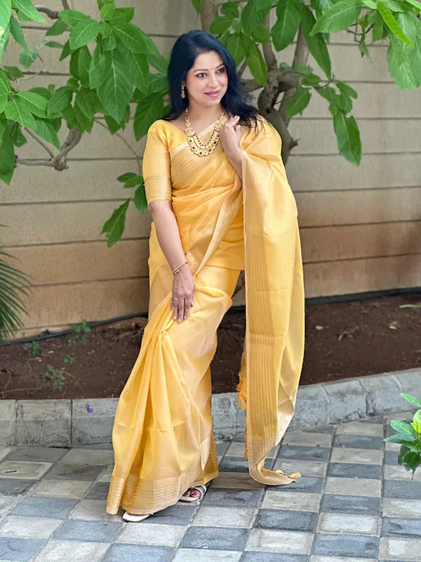 Soft_Tissue_Silk_sarees_with_Beautiful_Weaving_With_Attractive_Border_&_Rich_Pallu_With_Sequence_And_Running_Blouse_With_Tassels