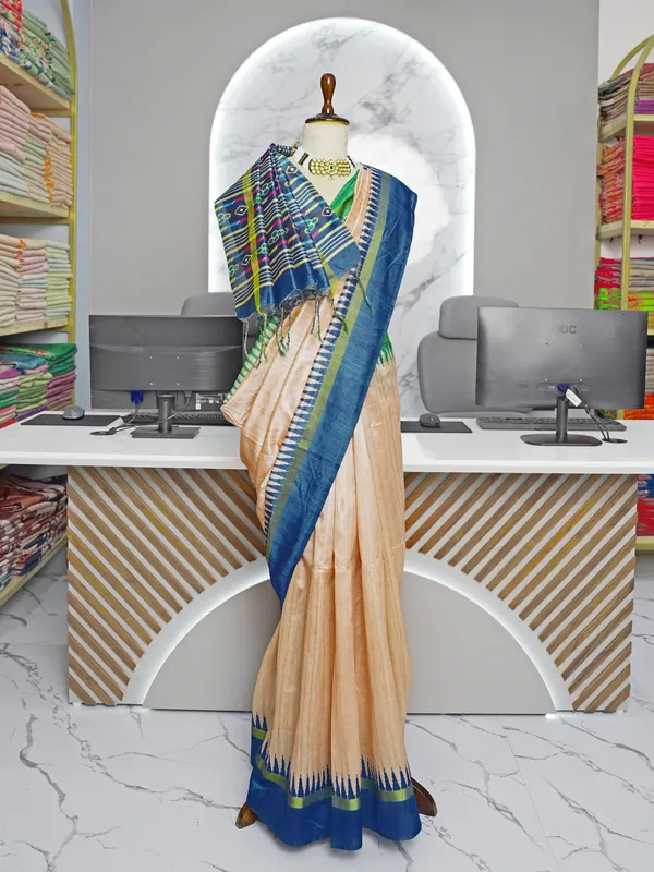 Soft_Tussar_Silk_sarees_with_Beautiful_Digital_Print_With_Attractive_Border_And_Contrast_Print_Blouse_With_Tassels