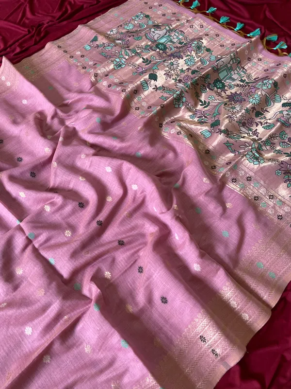 Gowri_Neon_Pink_–_Divine_Wedding_Special_|_Premium_Soft_Muga_Cotton_Paithani_Saree_with_Colourful_3D_Woven_Elephant_Design_Pallu
