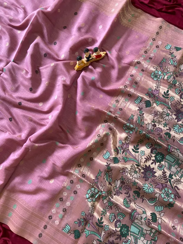Gowri_Neon_Pink_–_Divine_Wedding_Special_|_Premium_Soft_Muga_Cotton_Paithani_Saree_with_Colourful_3D_Woven_Elephant_Design_Pallu