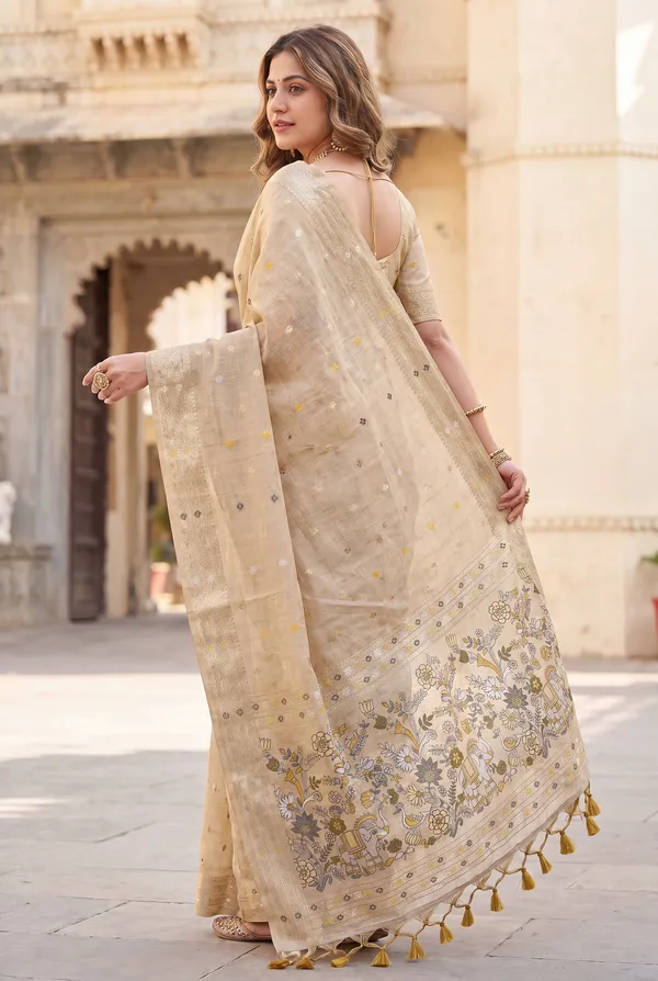 Gowri_Cream_–_Divine_Wedding_Special_|_Premium_Soft_Muga_Cotton_Paithani_Saree_with_Colourful_3D_Woven_Elephant_Design_Pallu