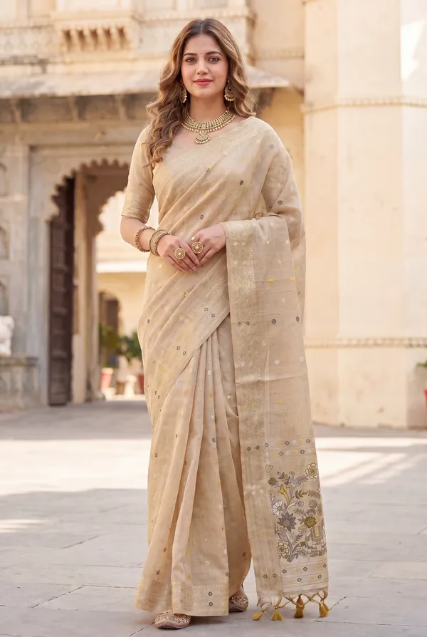 Gowri_Cream_–_Divine_Wedding_Special_|_Premium_Soft_Muga_Cotton_Paithani_Saree_with_Colourful_3D_Woven_Elephant_Design_Pallu