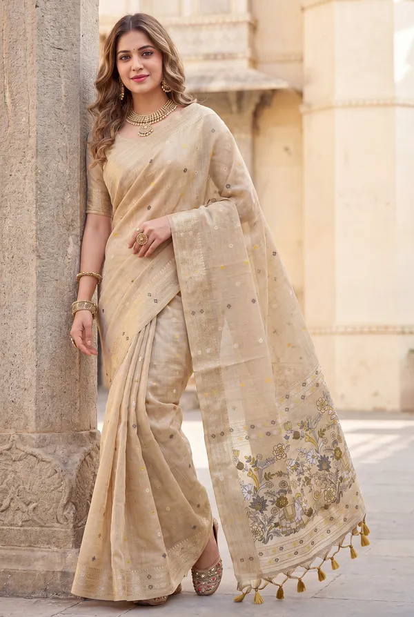 Gowri_Cream_–_Divine_Wedding_Special_|_Premium_Soft_Muga_Cotton_Paithani_Saree_with_Colourful_3D_Woven_Elephant_Design_Pallu
