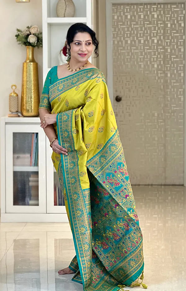 Artha_Parrot_Green_–_Prosperous_Wedding_Special_|_Premium_Soft_Paithani_Silk_Saree_with_Weaving_Pattern,_Rich_Pallu_&_Border_&_Weaving_Blouse