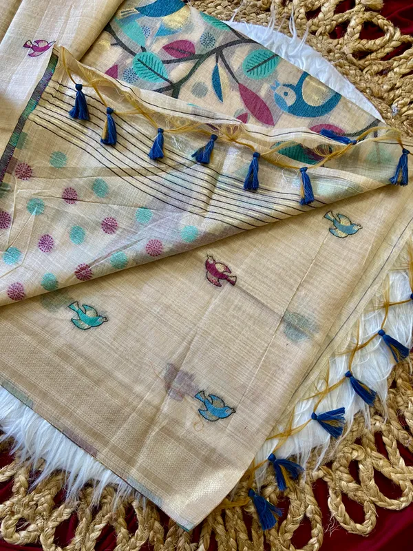 Chahat_Rama_Green_–_Cherished_Wedding_Special_|_Premium_Soft_Muga_Cotton_Saree_with_Colourful_Resham_Weaving_Pallu,_Traditional_Zari_Weaving_Border