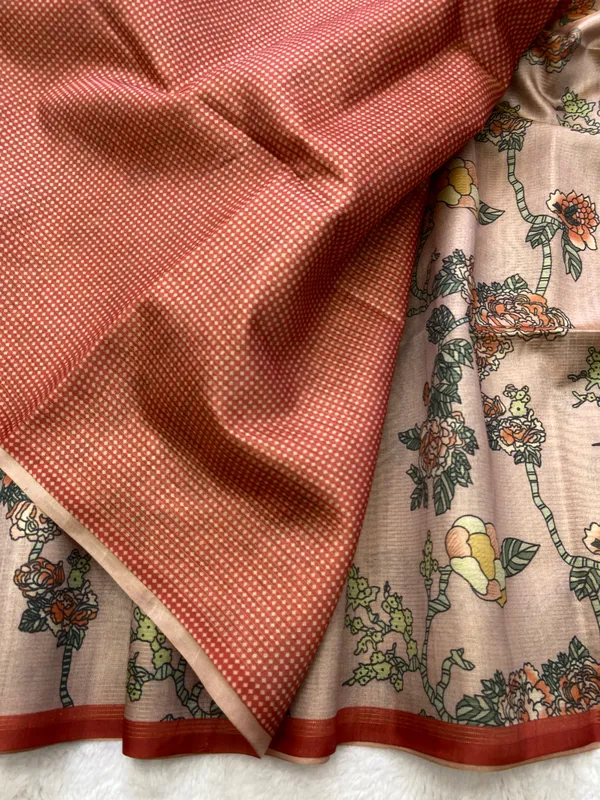 Soft_Tussar_Silk__sarees_with_Beautiful_Digital_Print_With_Attractive_Zari_Line_Saree_And_Digital_Print_Blouse_With_Tassels