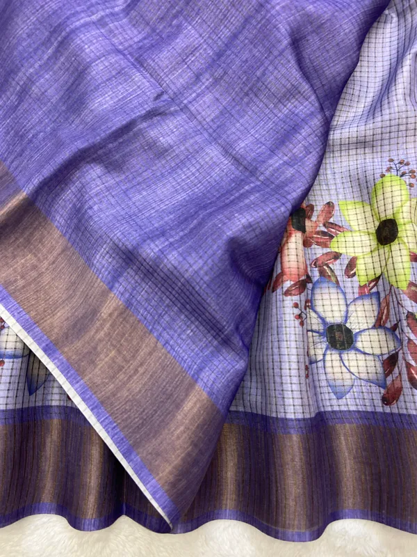 Harshita_Purple_–_Joyful_Aesthetic_Edit_for_You_|_Soft_Tussar_Silk_Saree_with_Digital_Print,_Checks_Design_Saree_&_Digital_Print_Blouse_with_Tassels