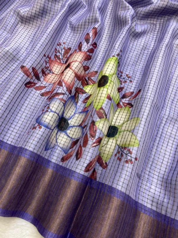 Harshita_Purple_–_Joyful_Aesthetic_Edit_for_You_|_Soft_Tussar_Silk_Saree_with_Digital_Print,_Checks_Design_Saree_&_Digital_Print_Blouse_with_Tassels