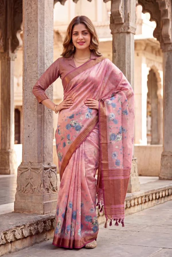 Vaanya_2_Wine_–_Diwali_Special_|_Soft_Tissue_Silk_Saree_with_Digital_Print,_Border_&_Rich_Pallu,_Sequence_&_Contrast_Print_Blouse_with_Tassels