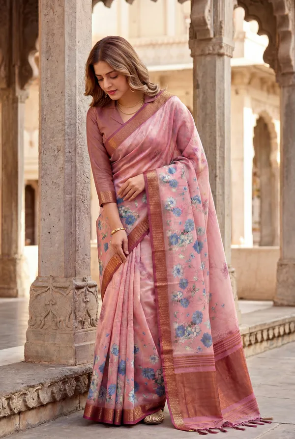 Vaanya_2_Wine_–_Diwali_Special_|_Soft_Tissue_Silk_Saree_with_Digital_Print,_Border_&_Rich_Pallu,_Sequence_&_Contrast_Print_Blouse_with_Tassels