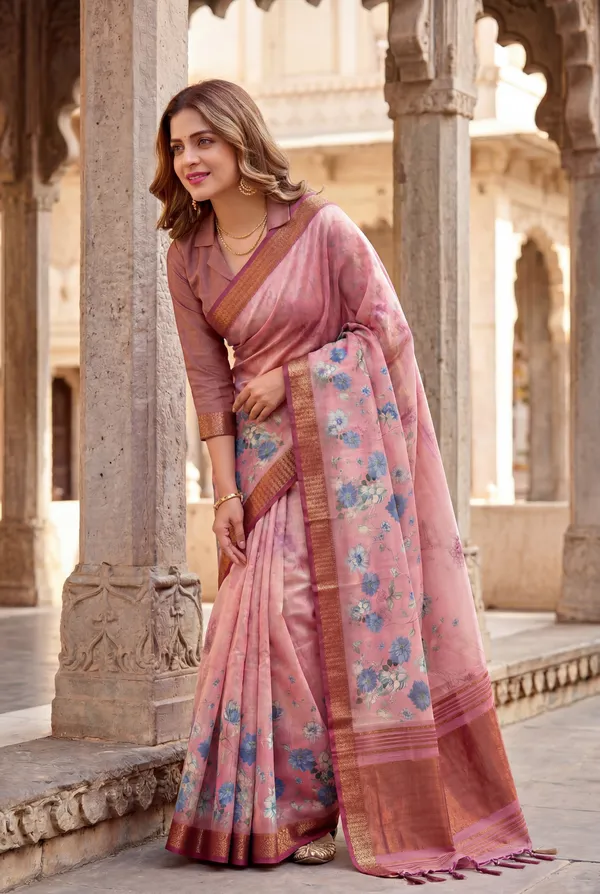 Vaanya_2_Wine_–_Diwali_Special_|_Soft_Tissue_Silk_Saree_with_Digital_Print,_Border_&_Rich_Pallu,_Sequence_&_Contrast_Print_Blouse_with_Tassels