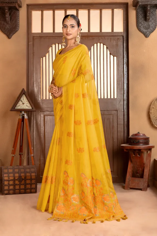 Grisha_Yellow_–_Floral_Pallu_Wedding_Special_|_Premium_Soft_Muga_Cotton_Saree_with_Colourful_Resham_Weaving_Flower_Design_Pallu