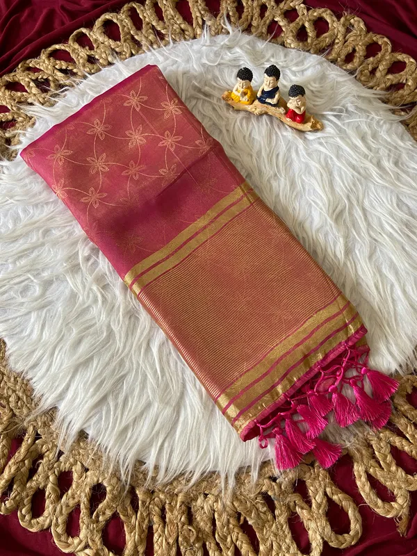 Premium_Soft_Fandy_Satin_sarees_with_Beautiful_Self_Design_Weaving_Pallu_With_Attractive_Traditional_Zari_Weaving_Border_With_All_Over_Self_Weaving_Design_And_Self_Design_Weaving_Blouse_With_Fancy_Tassels