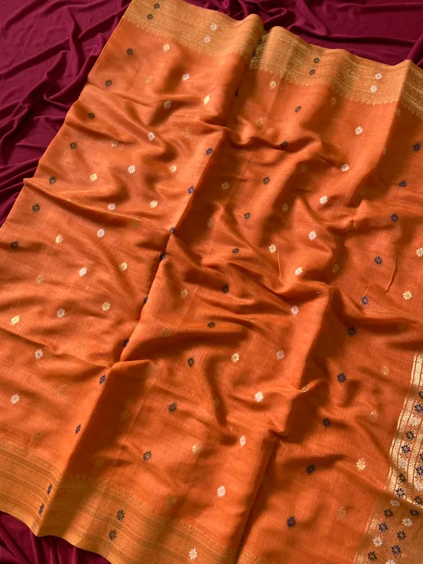 Gowri_Orange_–_Divine_Wedding_Special_|_Premium_Soft_Muga_Cotton_Paithani_Saree_with_Colourful_3D_Woven_Elephant_Design_Pallu