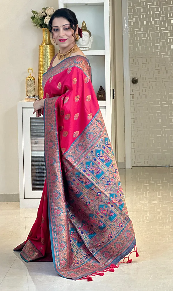 Artha_Pink_–_Prosperous_Wedding_Special_|_Premium_Soft_Paithani_Silk_Saree_with_Weaving_Pattern,_Rich_Pallu_&_Border_&_Weaving_Blouse_with_Tassels