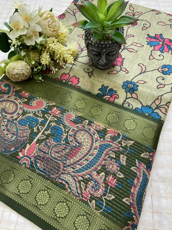 Soft_Maheshwari_Tissue_Silk_sarees_with_Beautiful_Digital_Print_With_Attractive_Border_&_Rich_Pallu_With_Sequence_And_Contrast_Print_Blouse_With_Tassels