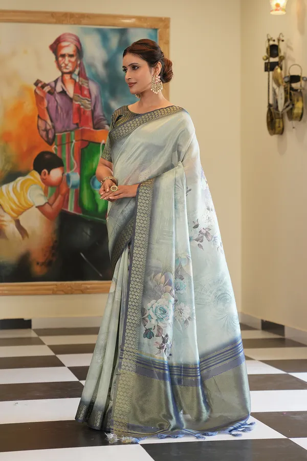 Savya_Blue_–_Diwali_Special_|_Soft_Tissue_Silk_Saree_with_Digital_Print,_Border_&_Rich_Pallu,_Sequence_&_Contrast_Print_Blouse_with_Tassels