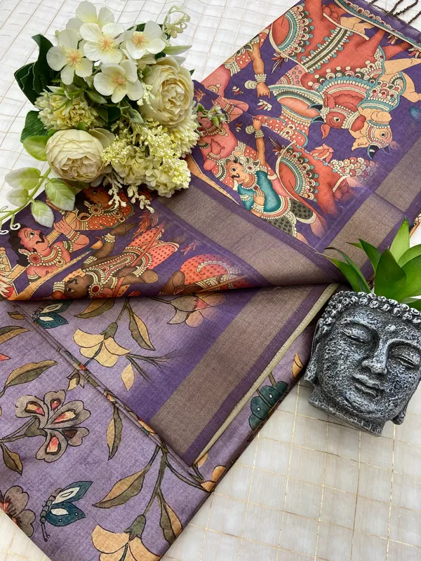 Pritha_Purple_–_Navratri_Special_|_Soft_Tussar_Silk_Saree_with_Digital_Print,_Border_&_Contrast_Print_Blouse_with_Tassels