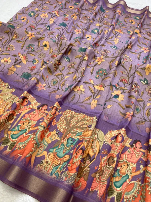 Pritha_Purple_–_Navratri_Special_|_Soft_Tussar_Silk_Saree_with_Digital_Print,_Border_&_Contrast_Print_Blouse_with_Tassels