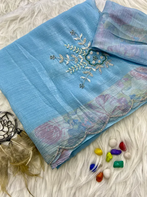Soft_Crunchy_Silk_sarees_with_Beautiful_Foil_Print_With_Attractive_Handwork_Design_Saree_And_Foil_Print_Blouse