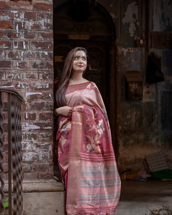 Helga_Maroon_–_Diwali_Special_|_Superior_Desi_Soft_Silky_Tussar_Saree_with_Ombre_Scheme_Body_And_Over_It_Floral_Conceptual_Prints