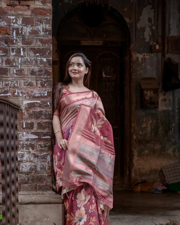 Helga_Maroon_–_Diwali_Special_|_Superior_Desi_Soft_Silky_Tussar_Saree_with_Ombre_Scheme_Body_And_Over_It_Floral_Conceptual_Prints