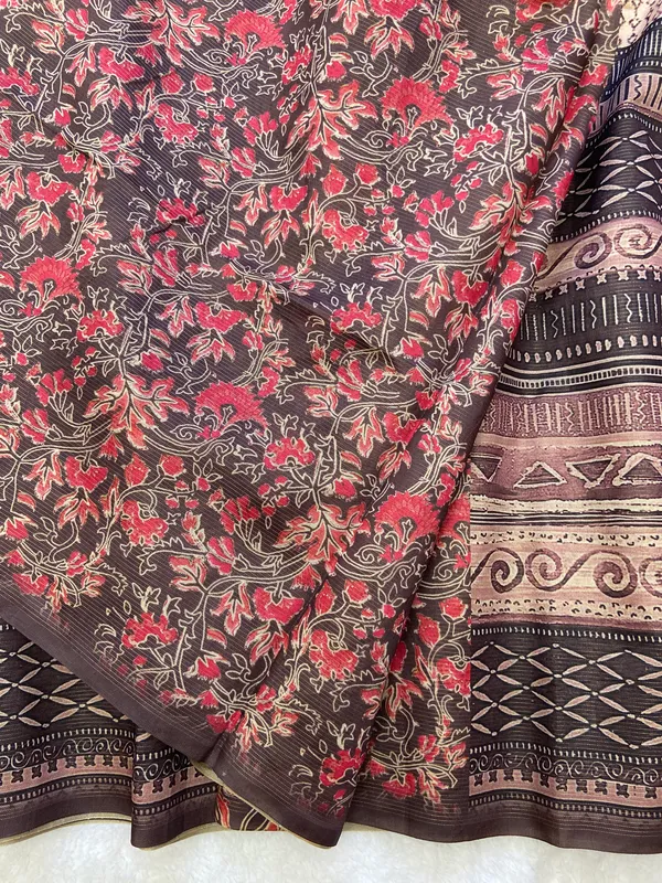 Soft_Tussar_Silk__sarees_with_Beautiful_Digital_Print_With_Attractive_Zari_Line_Saree_And_Digital_Print_Blouse_With_Tassels