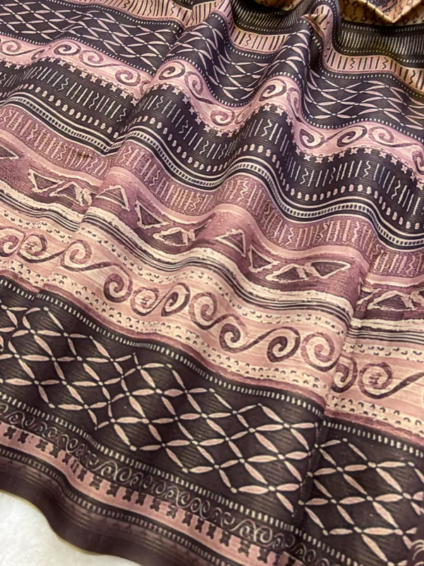 Soft_Tussar_Silk__sarees_with_Beautiful_Digital_Print_With_Attractive_Zari_Line_Saree_And_Digital_Print_Blouse_With_Tassels