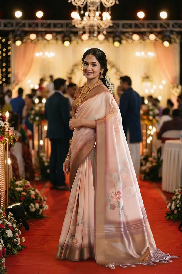 Savya_2_Coffee_Brown_–_Diwali_Special_|_Soft_Tissue_Silk_Saree_with_Digital_Print,_Border_&_Rich_Pallu,_Sequence_&_Contrast_Print_Blouse_with_Tassels