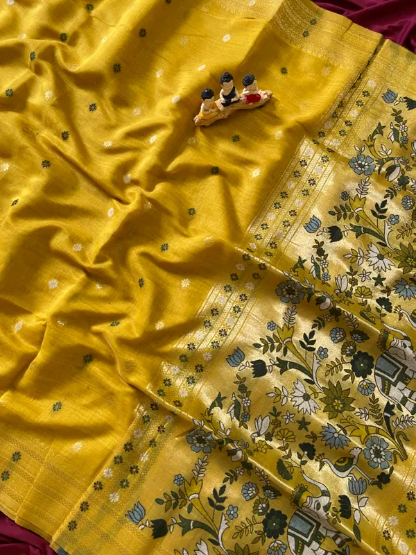 Gowri_Yellow_–_Divine_Wedding_Special_|_Premium_Soft_Muga_Cotton_Paithani_Saree_with_Colourful_3D_Woven_Elephant_Design_Pallu