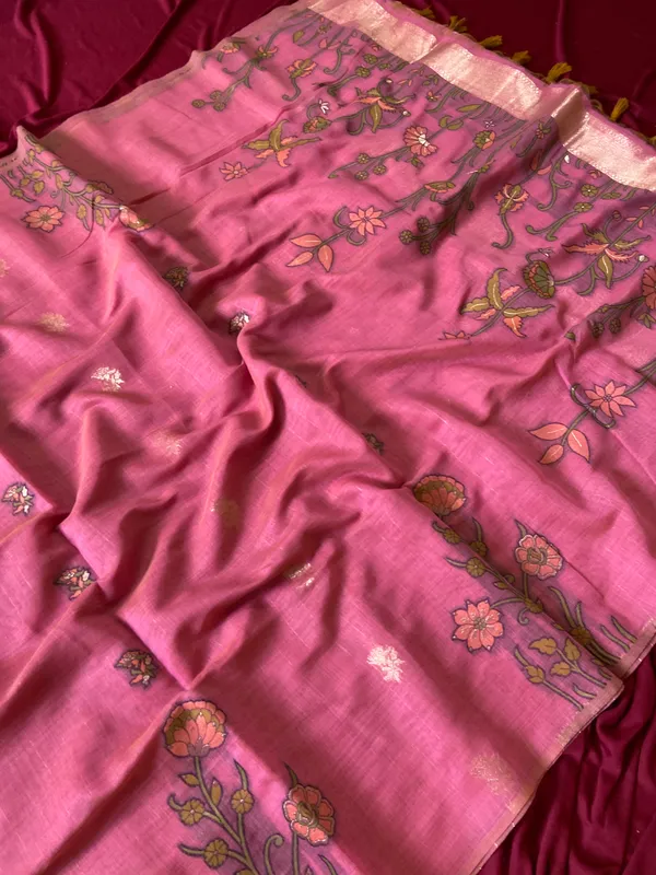 Amrusha_Pink_–_Floral_Pallu_Wedding_Special_|_Premium_Soft_Muga_Cotton_Saree_with_Colourful_Resham_Weaving_Flower_Design_Pallu