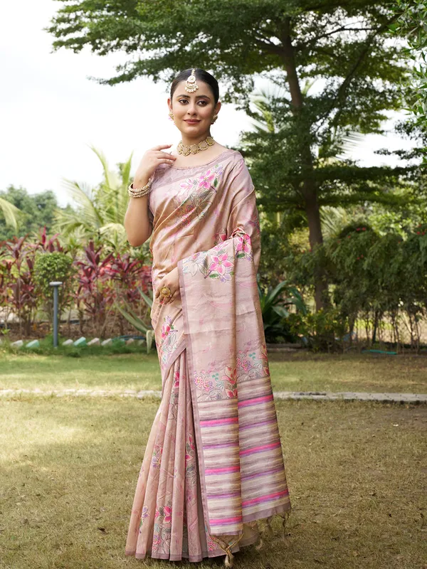 Nagma_Grey_–_Melodic_Aesthetic_Edit_for_You_|_Soft_Tussar_Silk_Saree_with_Digital_Print,_Zari_Line_Saree_&_Digital_Print_Blouse_with_Tassels