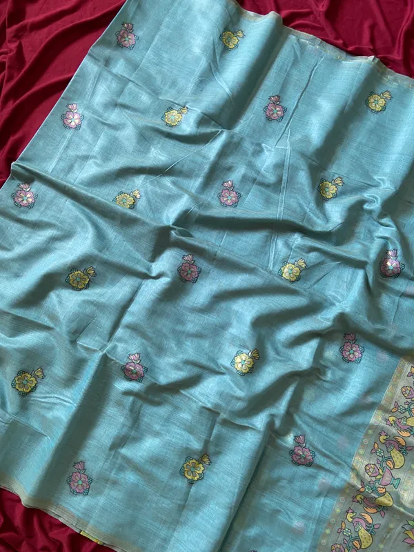 Swan_Sky_Blue_–_Swan_Motif_Wedding_Special_|_Premium_Soft_Muga_Cotton_Paithani_Saree_with_Weaving_Design_Featuring_Jungle_Theme_&_Swan_Motifs_Pallu