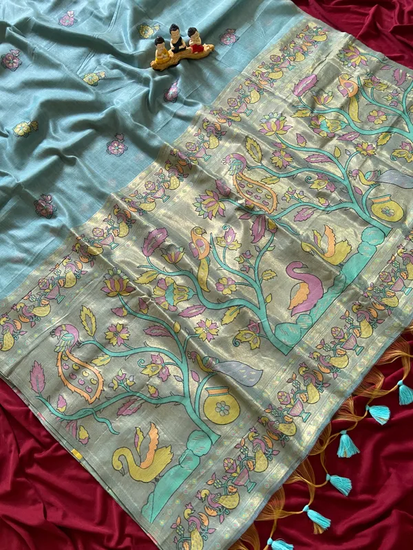 Swan_Sky_Blue_–_Swan_Motif_Wedding_Special_|_Premium_Soft_Muga_Cotton_Paithani_Saree_with_Weaving_Design_Featuring_Jungle_Theme_&_Swan_Motifs_Pallu