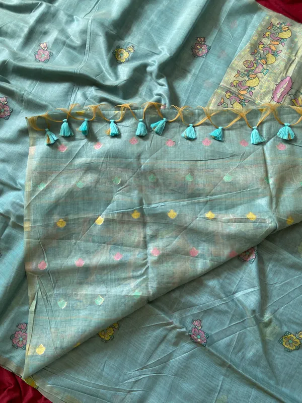 Swan_Sky_Blue_–_Swan_Motif_Wedding_Special_|_Premium_Soft_Muga_Cotton_Paithani_Saree_with_Weaving_Design_Featuring_Jungle_Theme_&_Swan_Motifs_Pallu