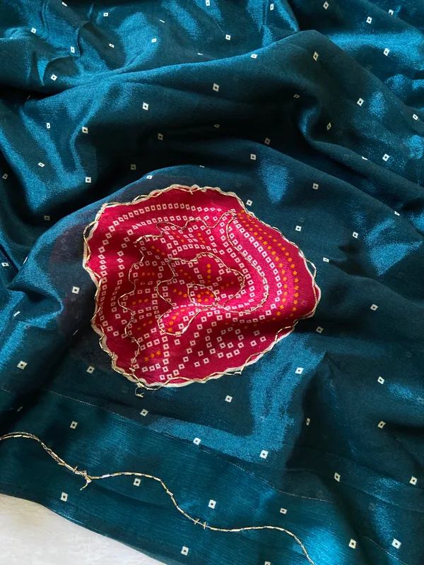 Soft_Chinon_Silk_sarees_with_Beautiful_Bandhani_Print_With_Attractive_Handwork_And_Mono_Fabric_Blouse_With_Tassels_in_new_styles_n_new_look