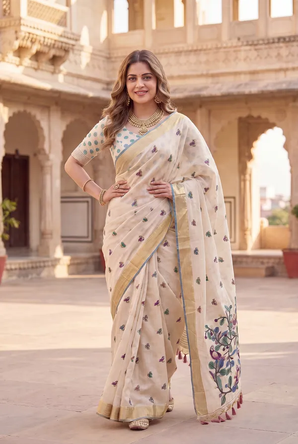 Chahat_2_Pink_–_Cherished_Wedding_Special_|_Premium_Soft_Muga_Cotton_Saree_with_Colourful_Resham_Weaving_Pallu,_Traditional_Zari_Weaving_Border