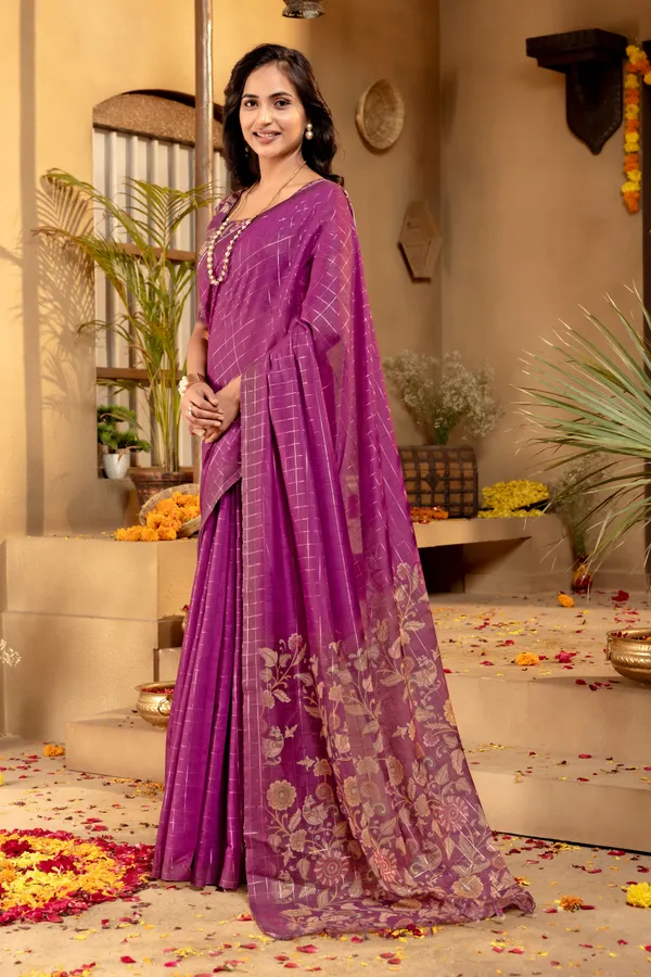 Akira_Wine_–_Bright_Diwali_Special_|_Soft_Semi_Tussar_Silk_Saree_with_Digital_Print,_Border_&_Contrast_Print_Blouse_with_Tassels