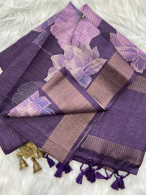 Suhasini_Wine_–_Smiling_Aesthetic_Edit_for_You_|_Soft_Tussar_Silk_Saree_with_Digital_Print,_Checks_Design_Saree_&_Digital_Print_Blouse_with_Tassels