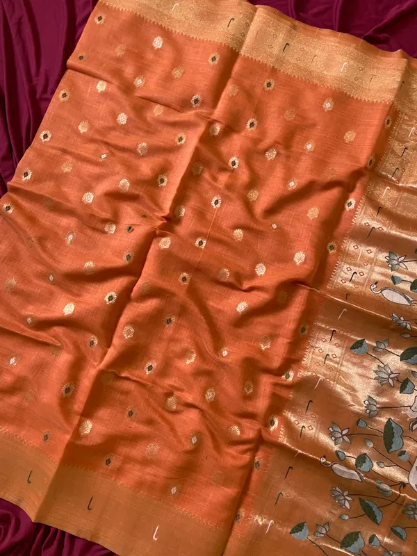 Pallavi_Orange_–_Cow_Pallu_Wedding_Special_|_Premium_Soft_Muga_Cotton_Paithani_Saree_with_Colourful_3D_Woven_Cow_Design_Pallu