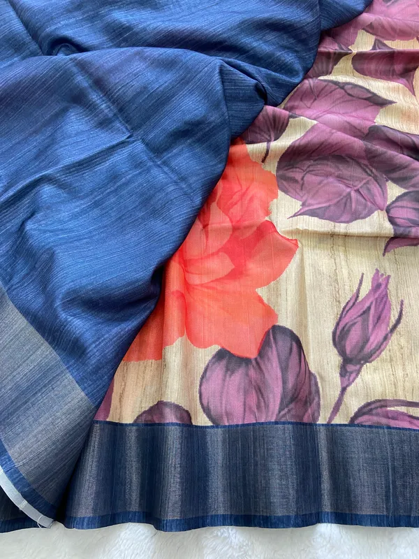 Soft_Tussar_Silk_sarees_with_Beautiful_Digital_Print_With_Attractive_Slub_Pattern_And_Digital_Print_Blouse_With_Tassels