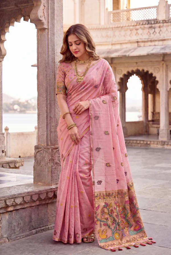 Swan_Neon_Pink_–_Swan_Motif_Wedding_Special_|_Premium_Soft_Muga_Cotton_Paithani_Saree_with_Weaving_Design_Featuring_Jungle_Theme_&_Swan_Motifs_Pallu