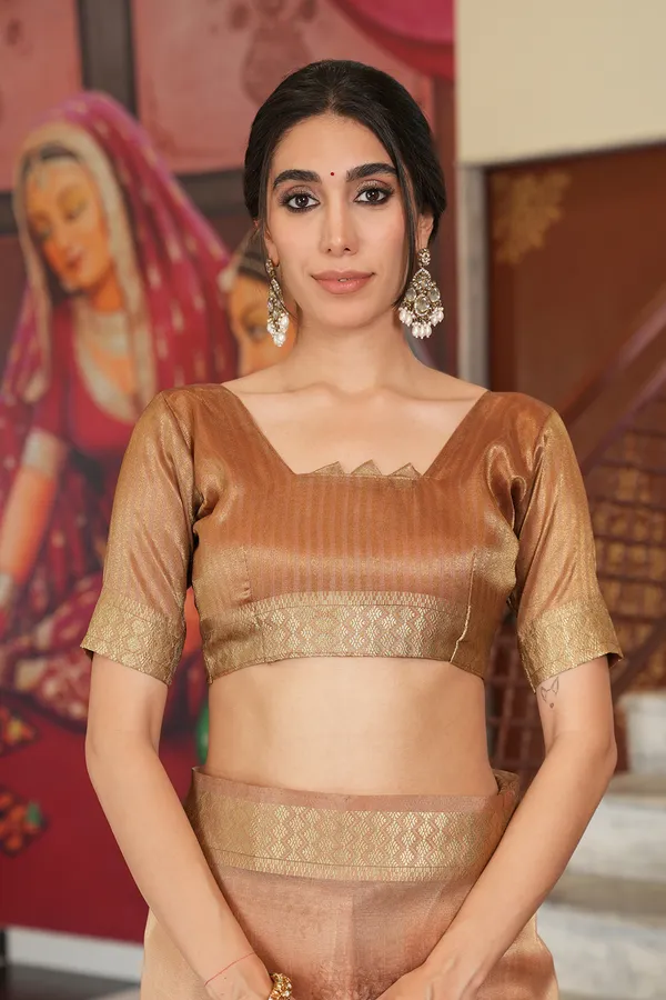 Vaanya_Coffee_Brown_–_Diwali_Special_|_Soft_Tissue_Silk_Saree_with_Digital_Print,_Border_&_Rich_Pallu,_Sequence_&_Contrast_Print_Blouse_with_Tassels