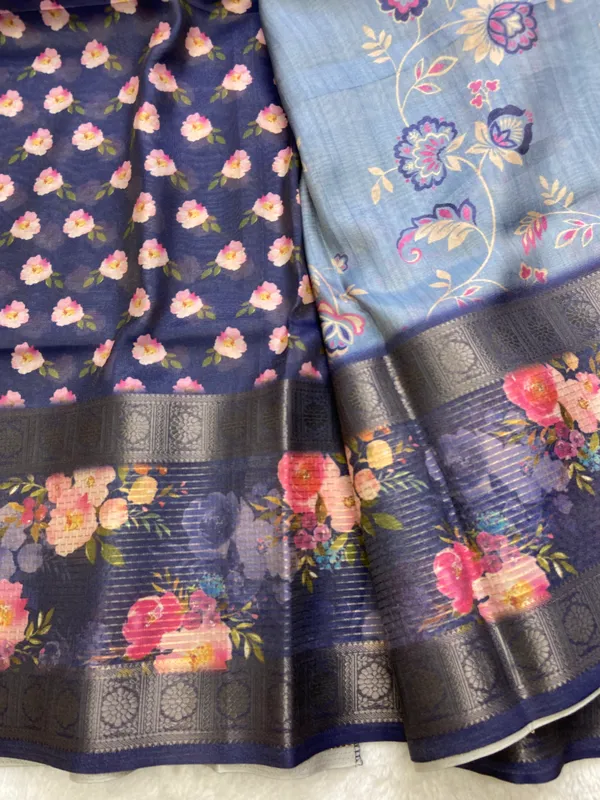 Soft_Maheshwari_Tissue_Silk_sarees_with_Beautiful_Digital_Print_With_Attractive_Border_&_Rich_Pallu_With_Sequence_And_Contrast_Print_Blouse_With_Tassels
