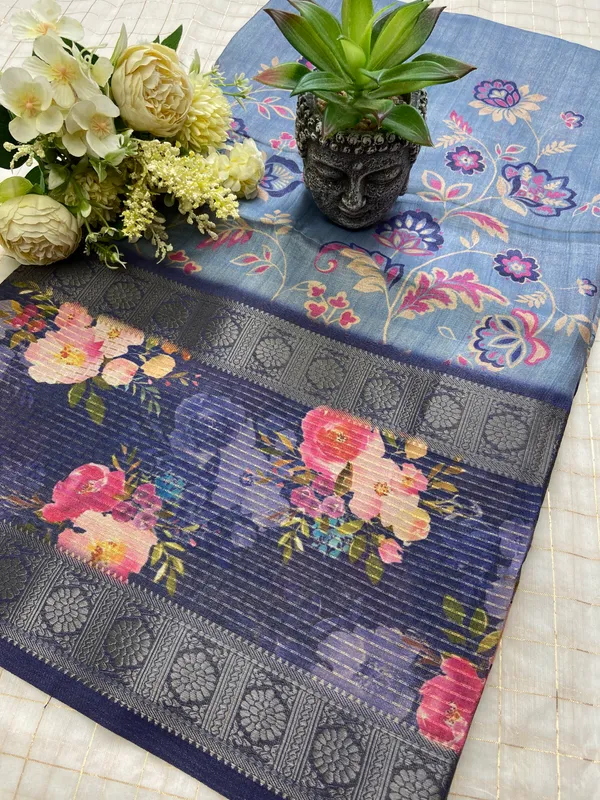 Soft_Maheshwari_Tissue_Silk_sarees_with_Beautiful_Digital_Print_With_Attractive_Border_&_Rich_Pallu_With_Sequence_And_Contrast_Print_Blouse_With_Tassels